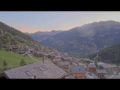 Grimentz Village at golden hour