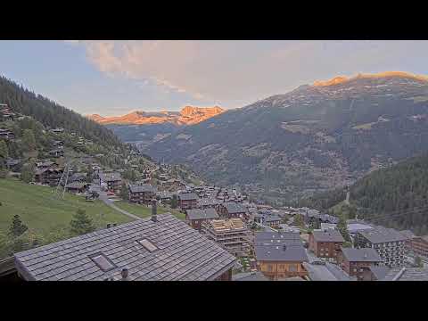 Grimentz Village at golden hour